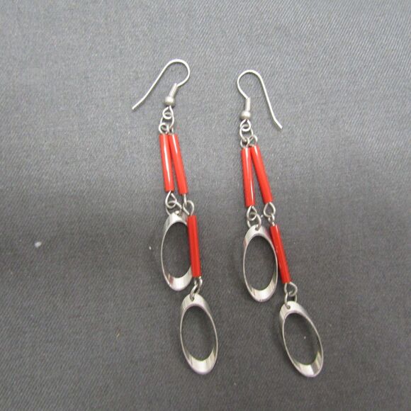 Red Earrings For Women Teen Girl Her Drop Chic Jewelry - Picture 1 of 5